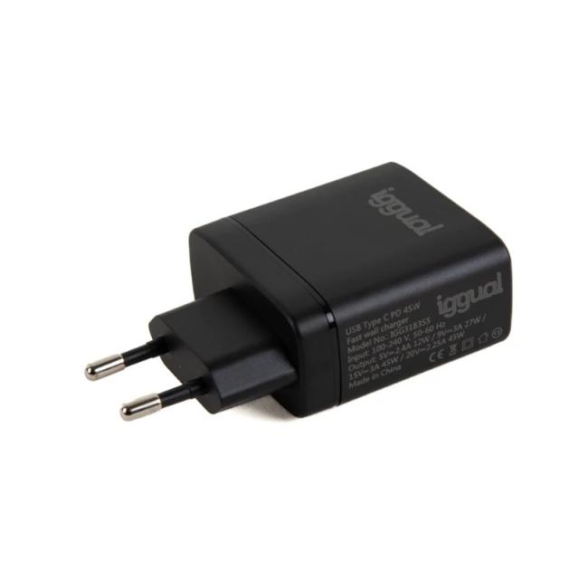iggual - Cargador rápido USB PD tipo C 45W GaN