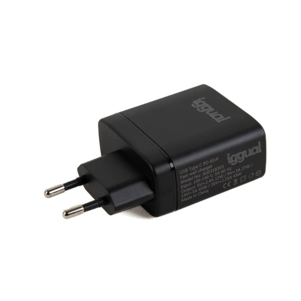 iggual - Cargador rápido USB PD tipo C 45W GaN