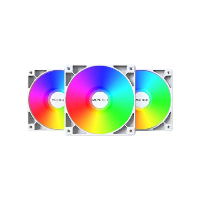 Montech - GF120 PWM Carcasa del ordenador Módulo de ventilador 12 cm Blanco 3 pieza(s)