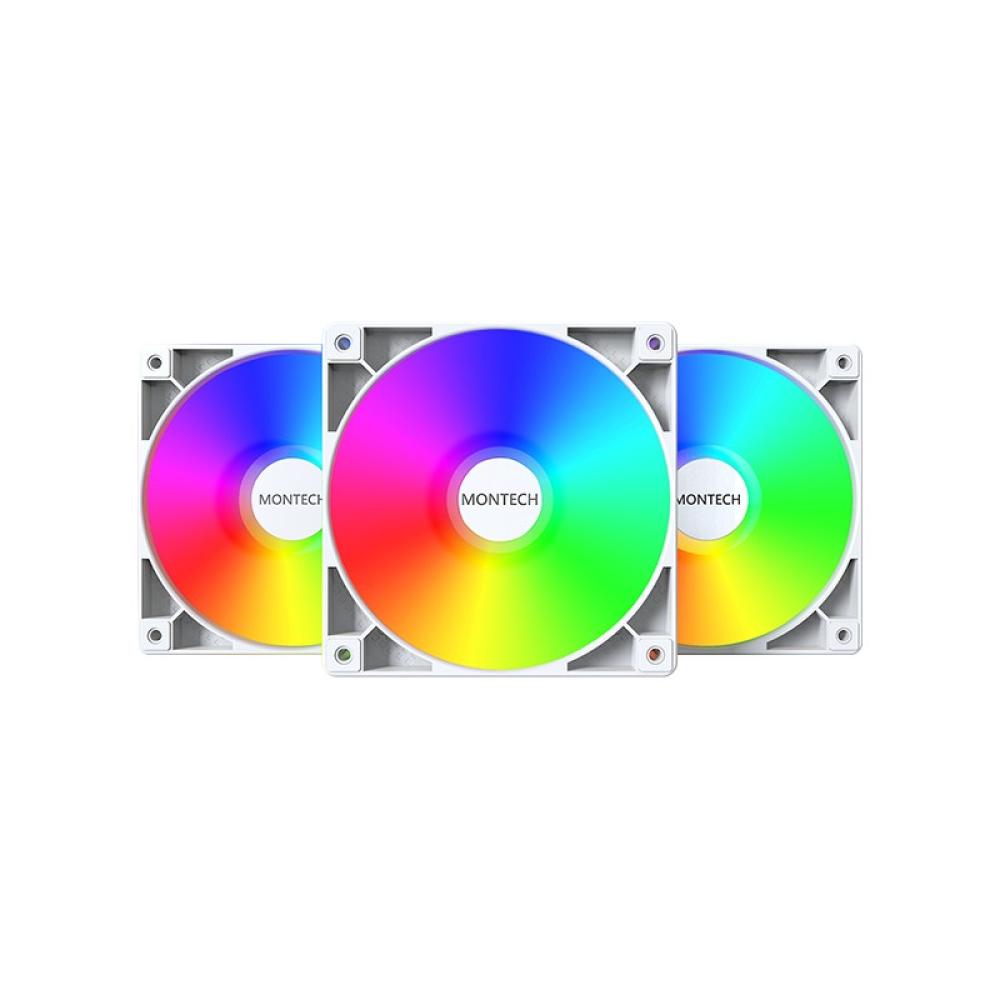 Montech - GF120 PWM Carcasa del ordenador Módulo de ventilador 12 cm Blanco 3 pieza(s)