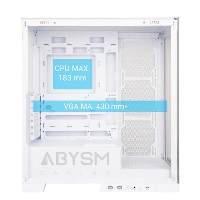 ABYSM - Danube Sava H500 White Escritorio Transparente, Blanco