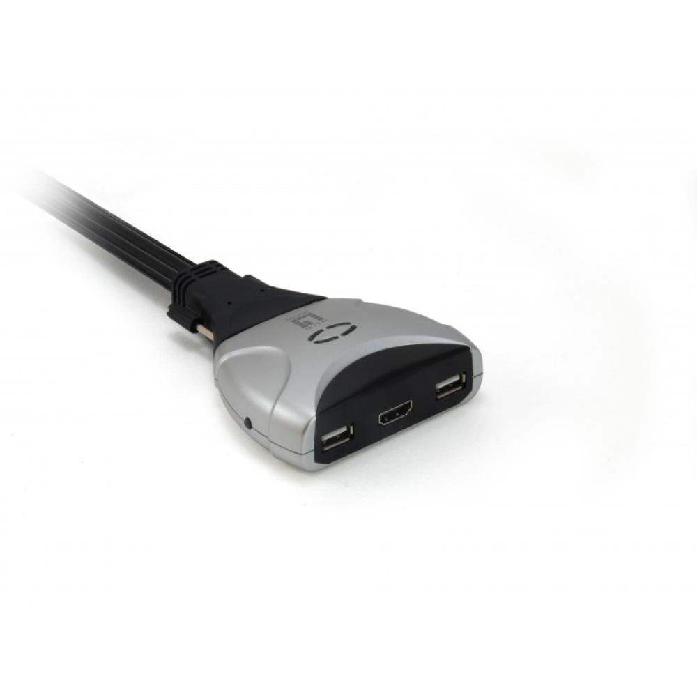 LevelOne - KVM de 2 puertos, HDMI, USB