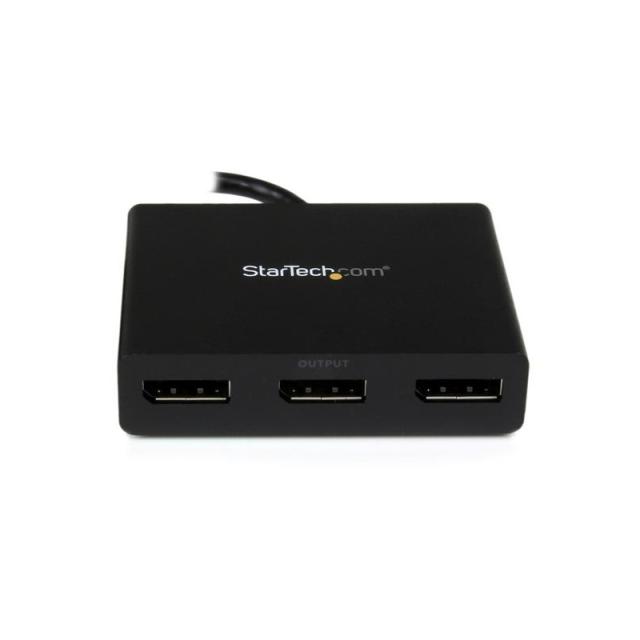 StarTech.com - Hub MST de 3 Puertos DisplayPort 1.2 - Divisor Splitter DP de 3 Monitores - Adaptador DP a 2x DisplayPort 4K 30Hz