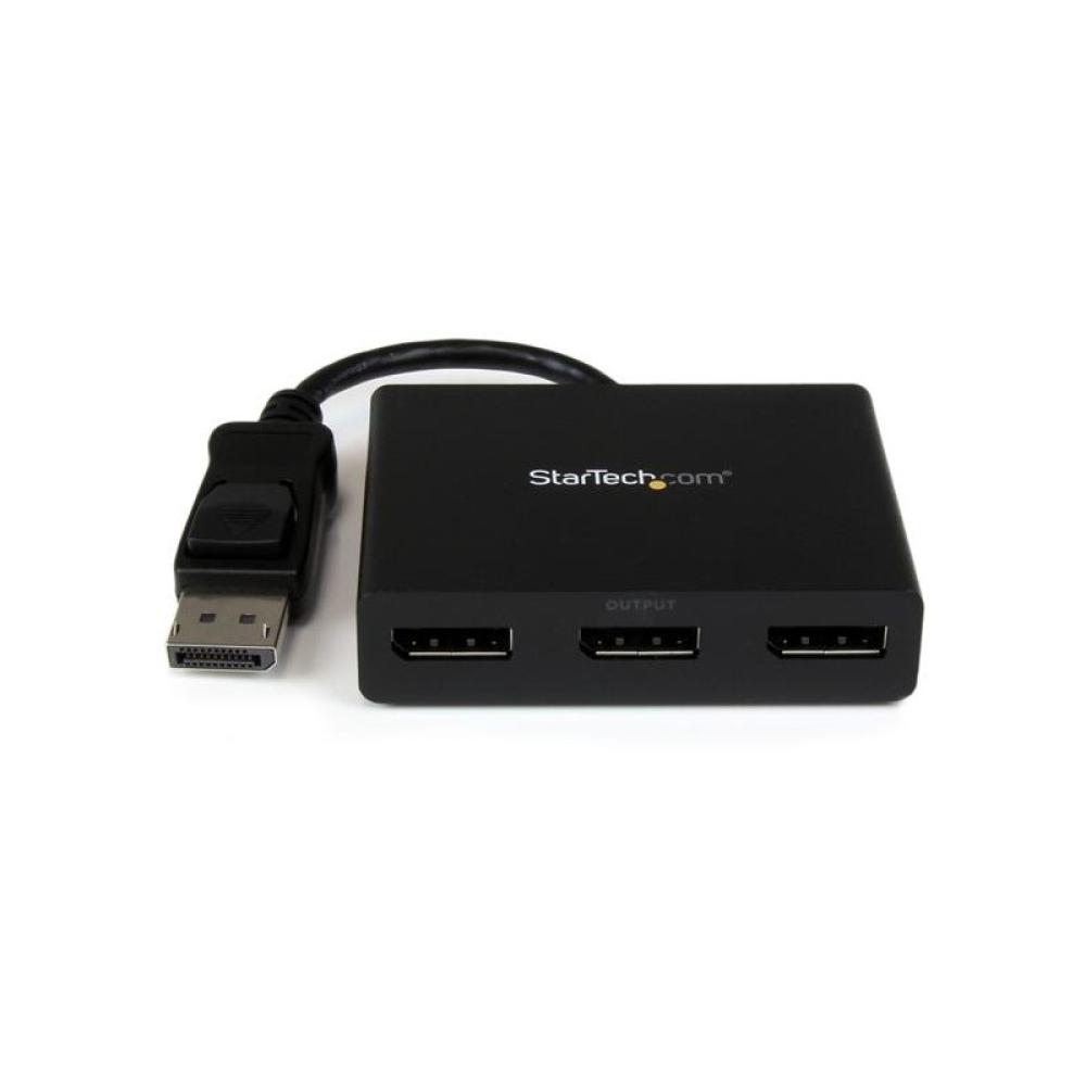 StarTech.com - Hub MST de 3 Puertos DisplayPort 1.2 - Divisor Splitter DP de 3 Monitores - Adaptador DP a 2x DisplayPort 4K 30Hz