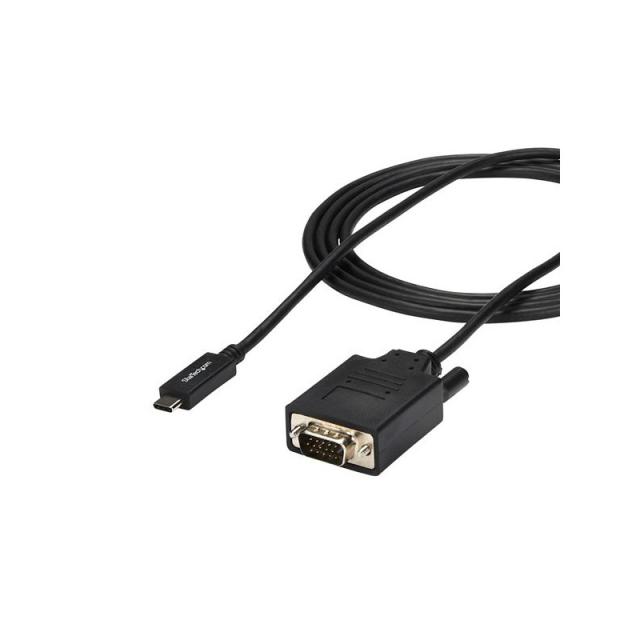 StarTech.com - Cable de 2m USB C a VGA - Cable Adaptador Activo de Vídeo de 1920x1200/1080p USB Tipo C a VGA - Compatible con Th