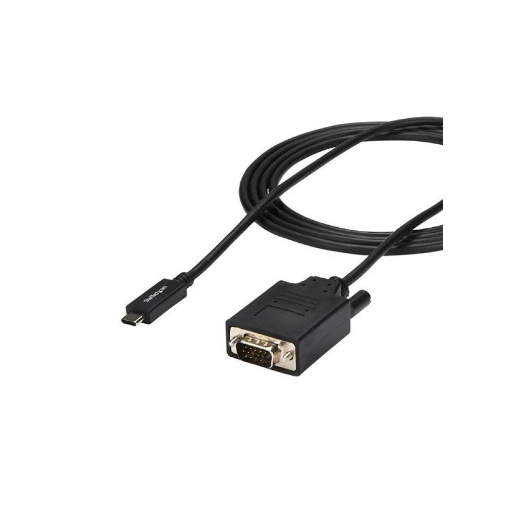 StarTech.com - Cable de 2m USB C a VGA - Cable Adaptador Activo de Vídeo de 1920x1200/1080p USB Tipo C a VGA - Compatible con Th