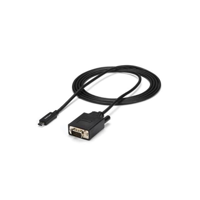 StarTech.com - Cable de 2m USB C a VGA - Cable Adaptador Activo de Vídeo de 1920x1200/1080p USB Tipo C a VGA - Compatible con Th