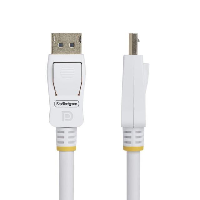 StarTech.com - Cable DisplayPort 1.2 Certificado VESA Blanco de 1,8m - Cable DP 1.2 para Monitor - 4K 60Hz - 21,6Gbps - con Pest