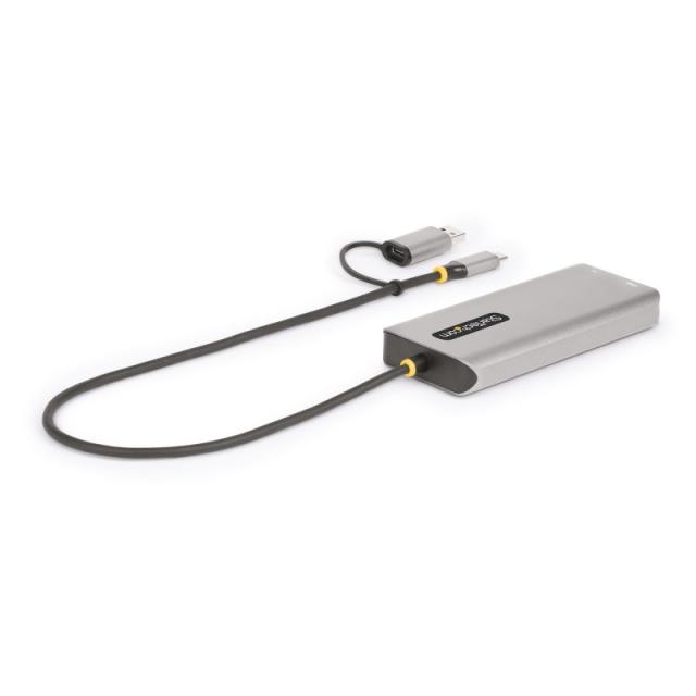 StarTech.com - Adaptador Multipuertos USB-C - HDMI Doble (4K30Hz/1080p60Hz) - Hub Ladrón 3x USB-A - Mini Docking Station de Viaj
