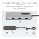 StarTech.com - Adaptador Multipuertos USB-C - HDMI Doble (4K30Hz/1080p60Hz) - Hub Ladrón 3x USB-A - Mini Docking Station de Viaj