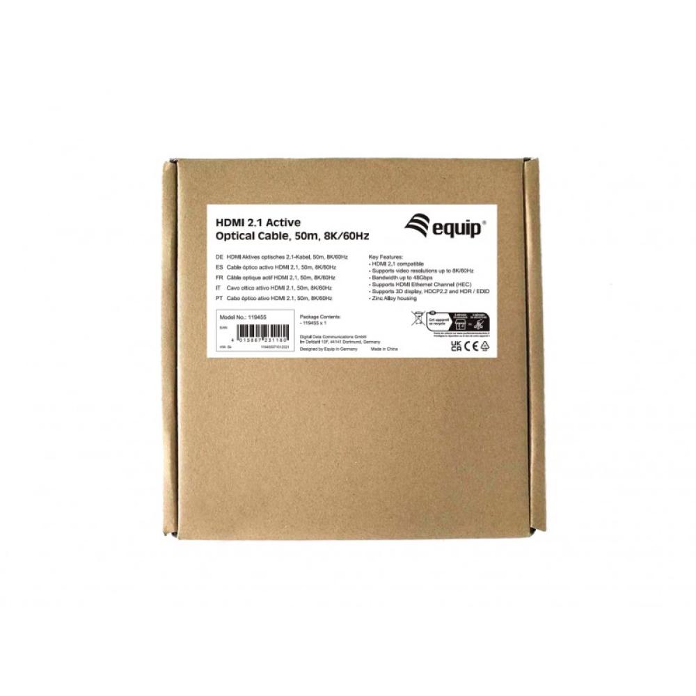 Equip - 119455 Cable óptico activo HDMI 2.1, 50 m, 8K/60 Hz, 4K/120 Hz