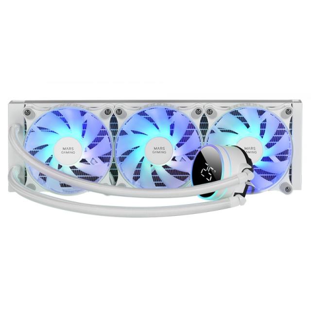 Mars Gaming - ML-LCD360, Refrigeración Líquida AIO, TDP 600W, 3x Ventiladores FDB ARGB 120mm, Pantalla LCD con Monit - MLLCD360W