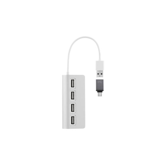 T''nB - HUBSLIM4 USB 2.0 480 Mbit/s Blanco