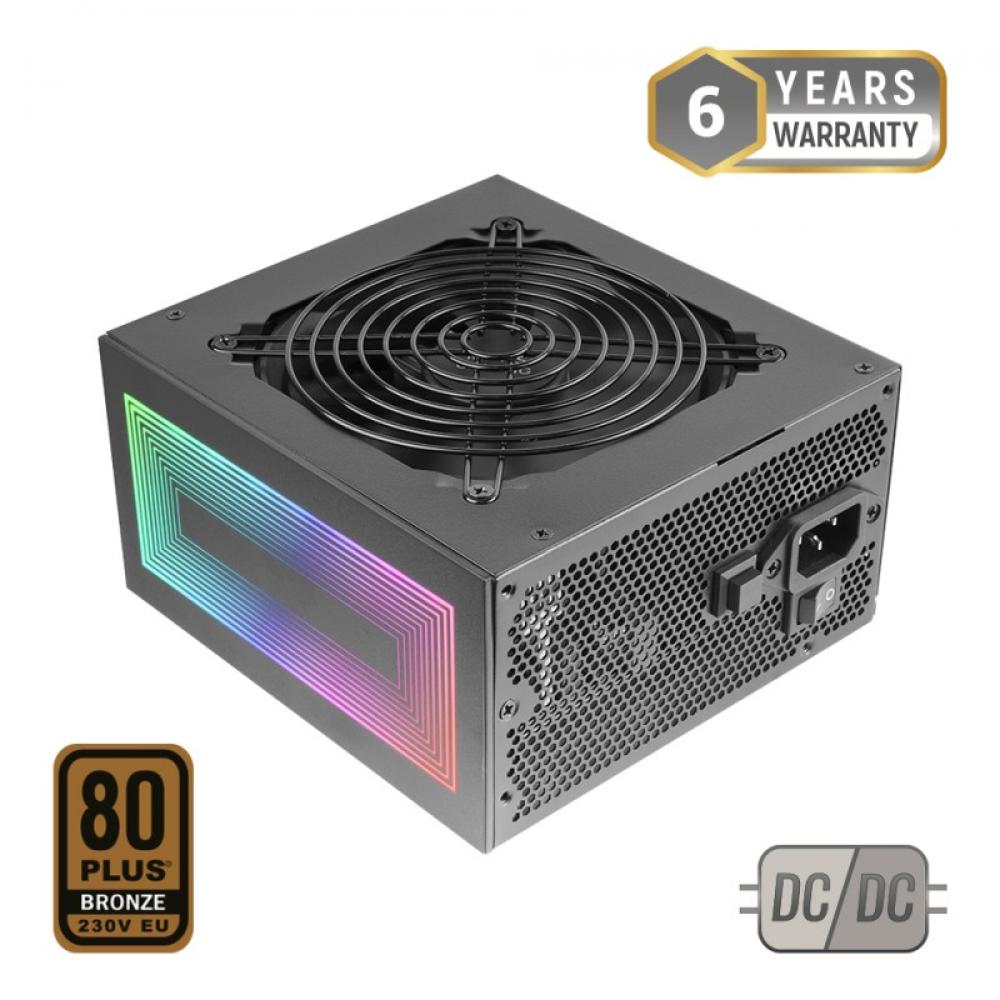 Mars Gaming - MPB750S, Fuente Alimentación ATX ARGB 750W, 6 Años de Garantía, 80Plus Bronze 230V EU, 90% Eficiencia, Ventilador