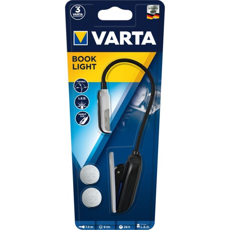 Varta - 16618 Negro, Plata Linterna de clip LED