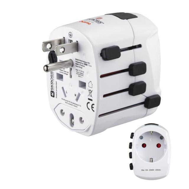 Hama - World Travel Pro adaptador de enchufe eléctrico Universal Blanco