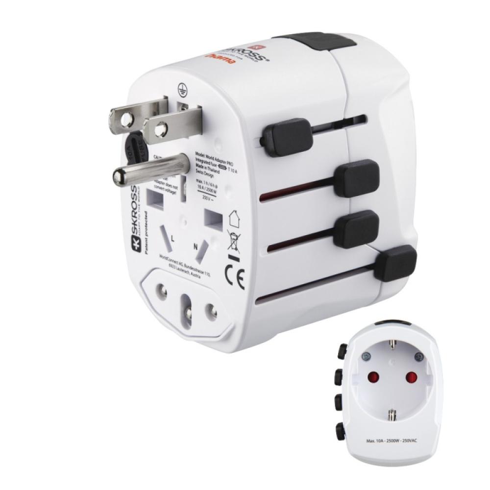 Hama - World Travel Pro adaptador de enchufe eléctrico Universal Blanco