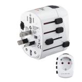 Hama - World Travel Pro adaptador de enchufe eléctrico Universal Blanco