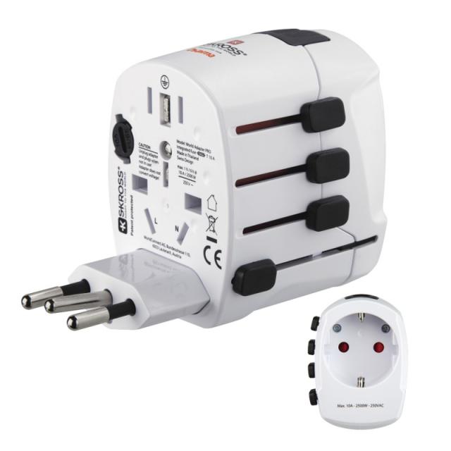 Hama - World Travel Pro adaptador de enchufe eléctrico Universal Blanco