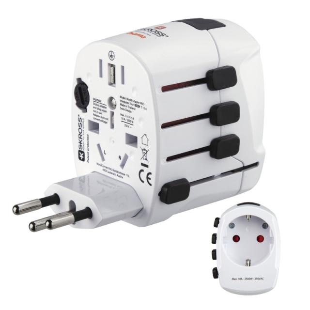 Hama - World Travel Pro adaptador de enchufe eléctrico Universal Blanco