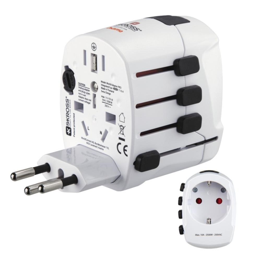 Hama - World Travel Pro adaptador de enchufe eléctrico Universal Blanco