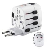 Hama - World Travel Pro adaptador de enchufe eléctrico Universal Blanco