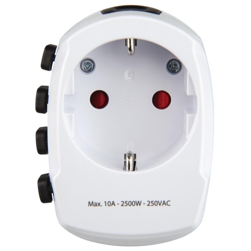 Hama - World Travel Pro adaptador de enchufe eléctrico Universal Blanco