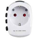 Hama - World Travel Pro adaptador de enchufe eléctrico Universal Blanco