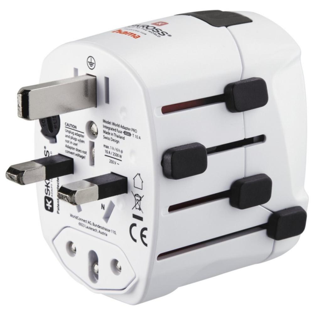 Hama - World Travel Pro adaptador de enchufe eléctrico Universal Blanco