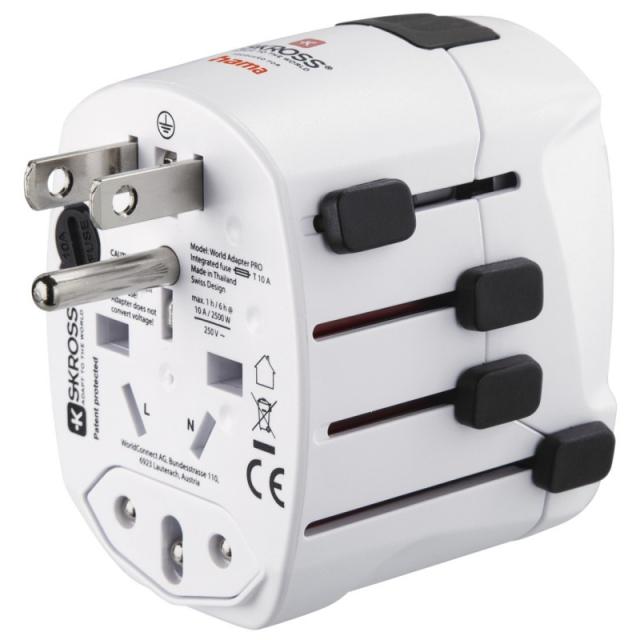 Hama - World Travel Pro adaptador de enchufe eléctrico Universal Blanco