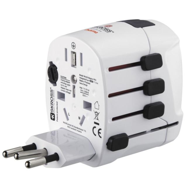 Hama - World Travel Pro adaptador de enchufe eléctrico Universal Blanco