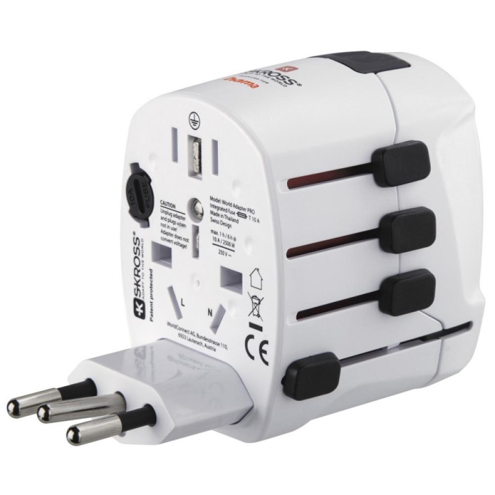 Hama - World Travel Pro adaptador de enchufe eléctrico Universal Blanco