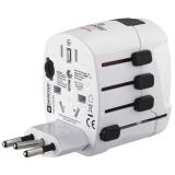 Hama - World Travel Pro adaptador de enchufe eléctrico Universal Blanco