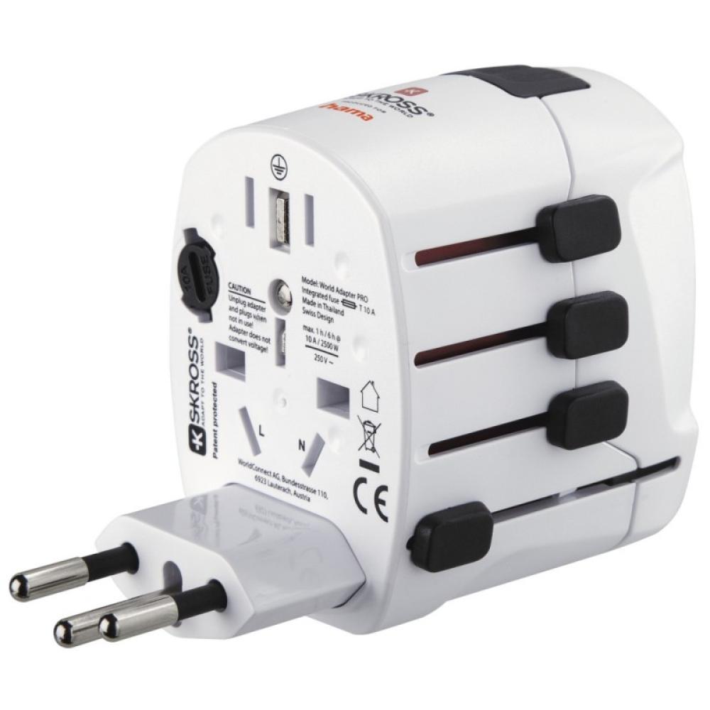 Hama - World Travel Pro adaptador de enchufe eléctrico Universal Blanco