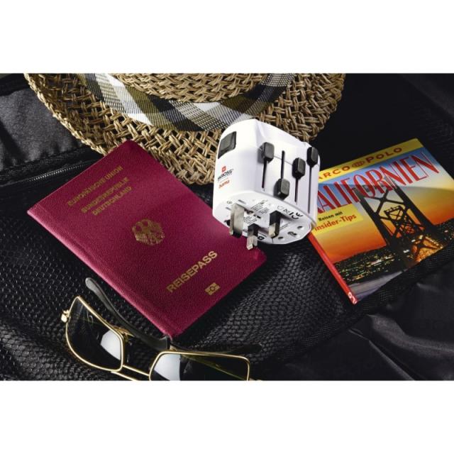 Hama - World Travel Pro adaptador de enchufe eléctrico Universal Blanco