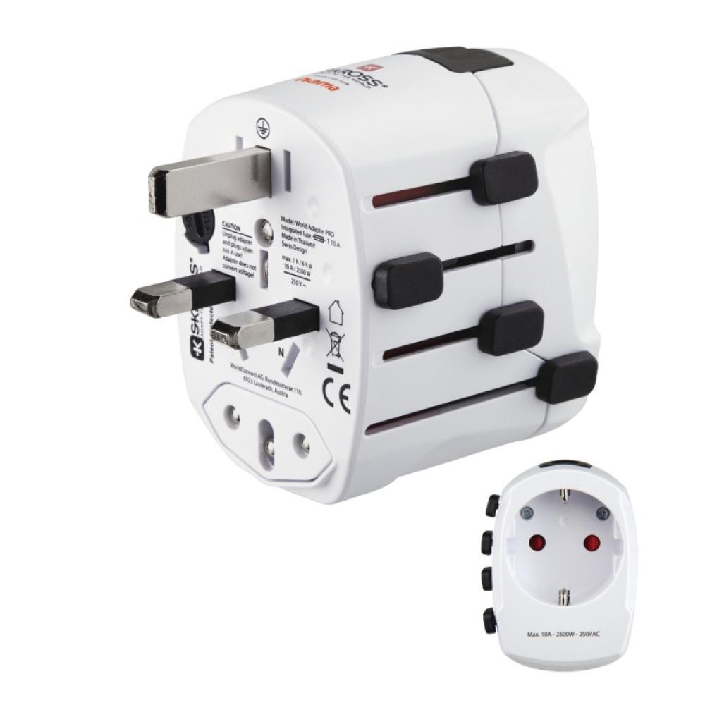 Hama - World Travel Pro adaptador de enchufe eléctrico Universal Blanco