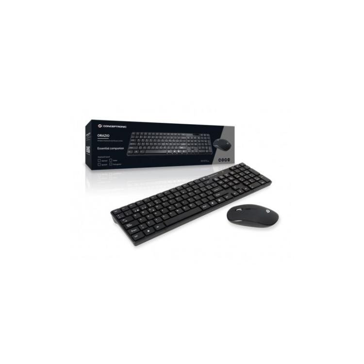Conceptronic - Orazio teclado Ratón incluido Hogar RF inalámbrico QWERTY Español Negro