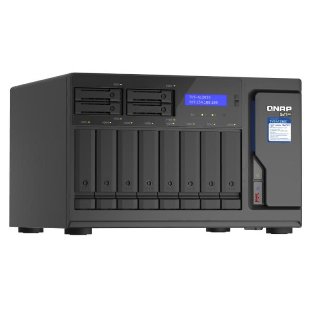 QNAP - TVS-h1288X NAS Torre Intel® Xeon® W-1250 16 GB DDR4 0 TB QuTS hero Negro