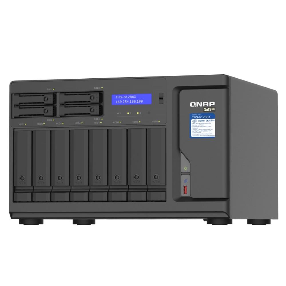 QNAP - TVS-h1288X NAS Torre Intel® Xeon® W-1250 16 GB DDR4 0 TB QuTS hero Negro