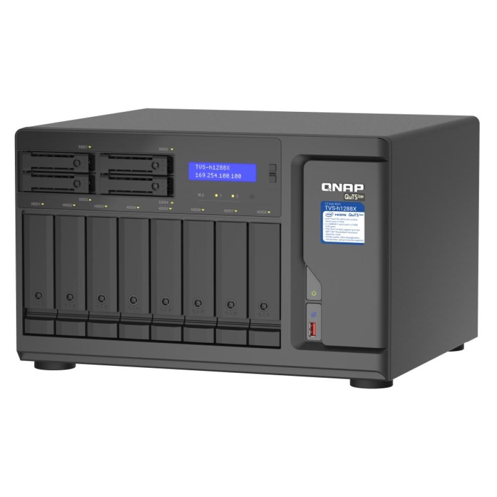 QNAP - TVS-h1288X NAS Torre Intel® Xeon® W-1250 16 GB DDR4 0 TB QuTS hero Negro