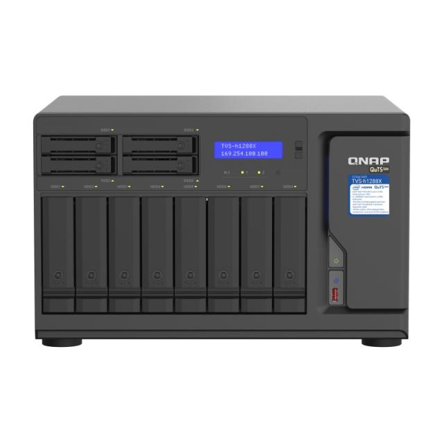 QNAP - TVS-h1288X NAS Torre Intel® Xeon® W-1250 16 GB DDR4 0 TB QuTS hero Negro
