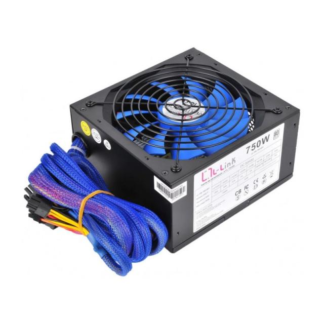 L-Link - LL-PS-750-80+ unidad de fuente de alimentación 750 W 20+4 pin ATX Negro