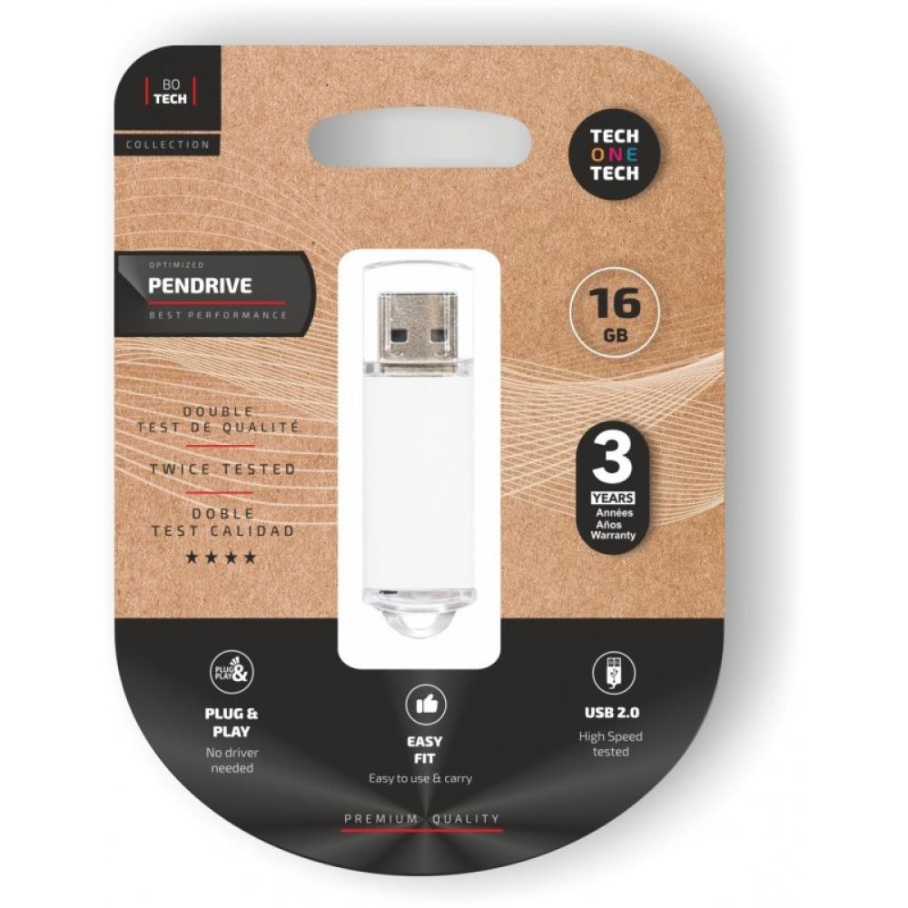 TECH ONE TECH - TEC3005-16 unidad flash USB 16 GB USB tipo A 2.0 Blanco