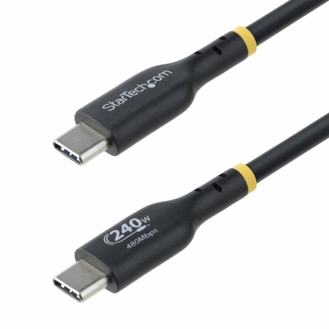 StarTech.com - Cable de Carga USB-C de 4m - Cable USB Tipo C - Certificación USB-IF - PD de 240W EPR - Cable USB 2.0 USB-C de Ca