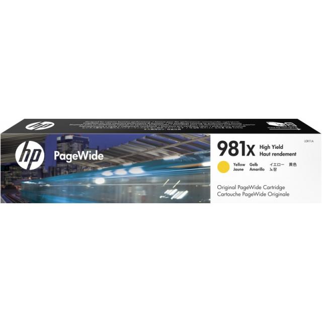 HP - Cartucho original PageWide 981Y cian de alto rendimiento