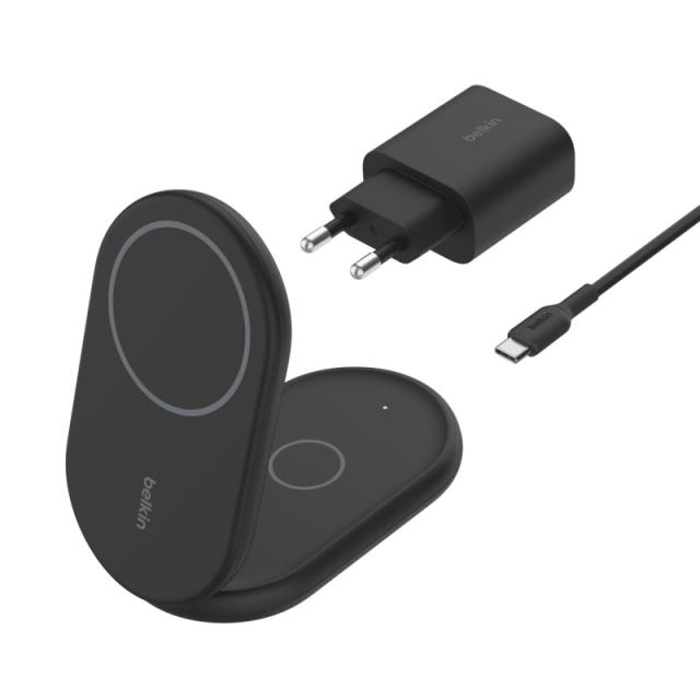 Belkin - BoostCharge Auriculares, Smartphone Negro USB Cargador inalámbrico Carga rápida Interior - WIZ028VFBK