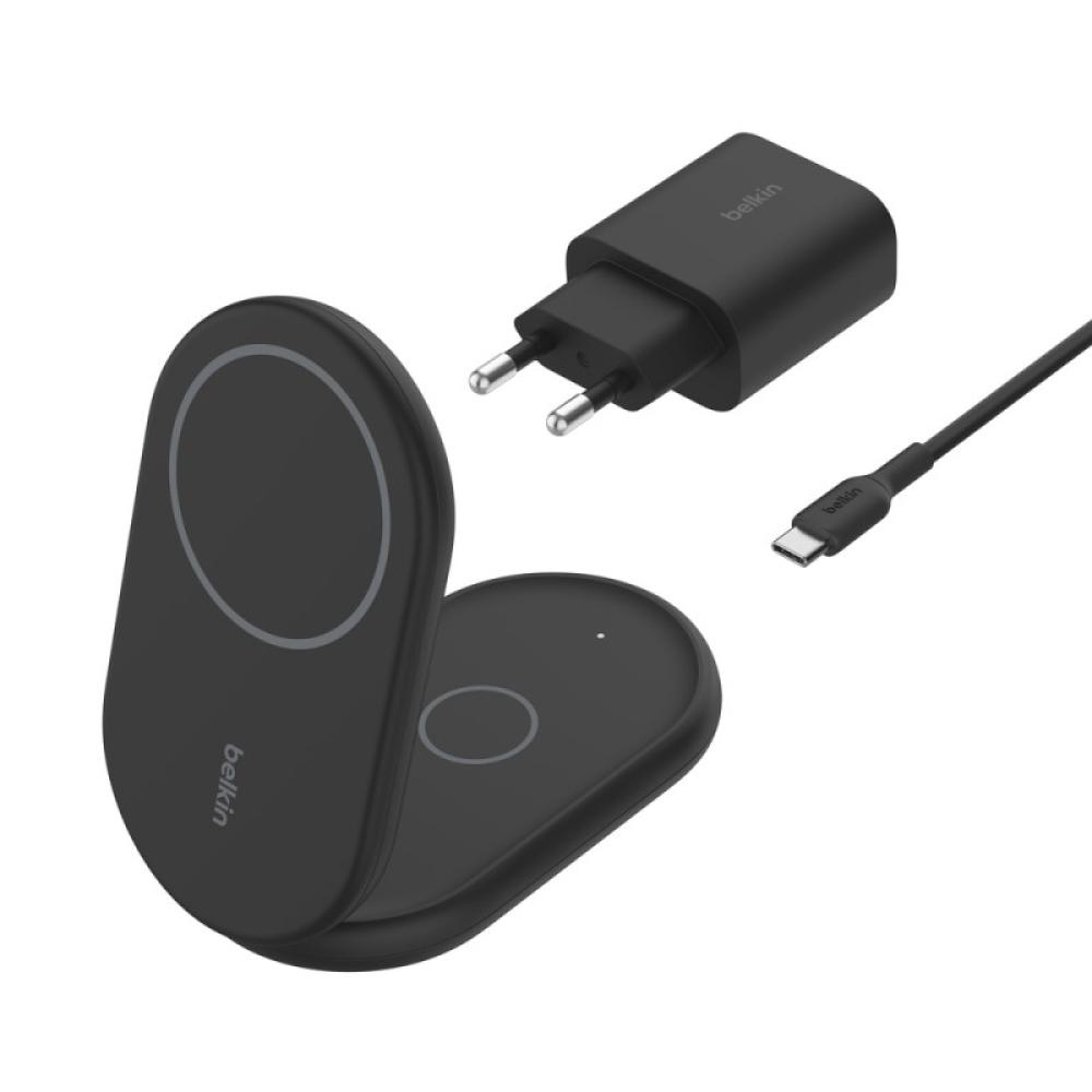 Belkin - BoostCharge Auriculares, Smartphone Negro USB Cargador inalámbrico Carga rápida Interior - WIZ028VFBK