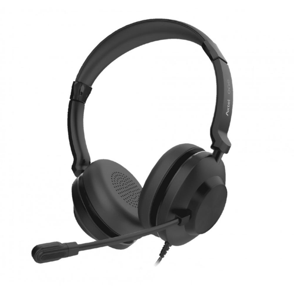 Axtel - AXH-ONEUCD-35 auricular y casco Auriculares Alámbrico Diadema Oficina/Centro de llamadas USB tipo A Negro