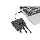 Digitus - Adaptador de monitor triple USB-C™ 3 en 1 (HDMI, DP, VGA)