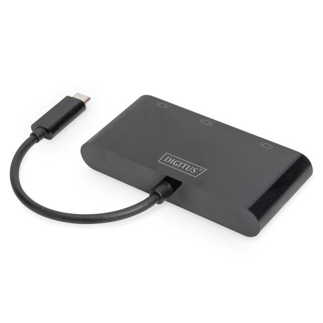 Digitus - Adaptador de monitor triple USB-C™ 3 en 1 (HDMI, DP, VGA)